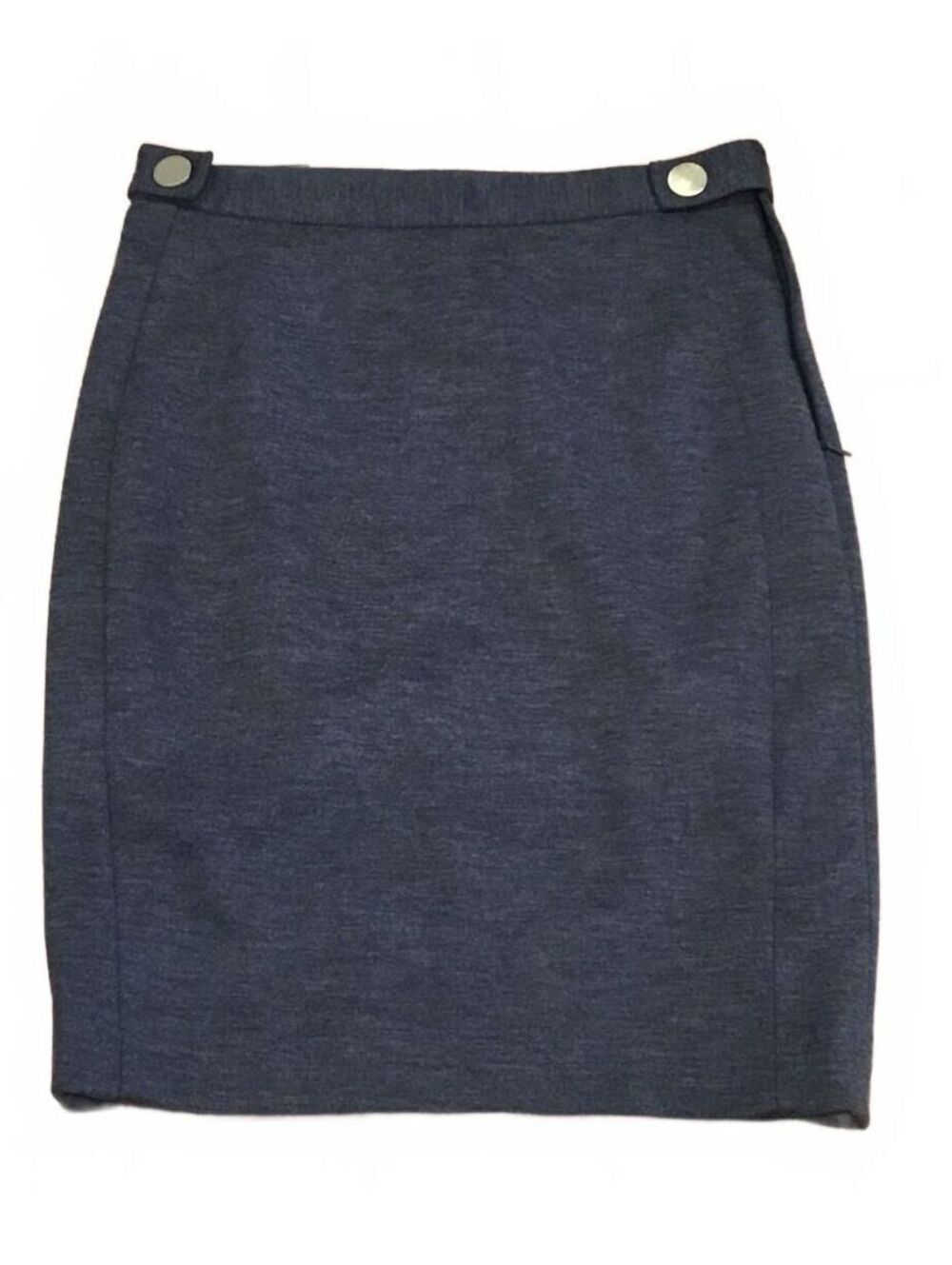 Diane von Furstenberg Gray Pencil Skirt with Snap Button Detail Sz 12
